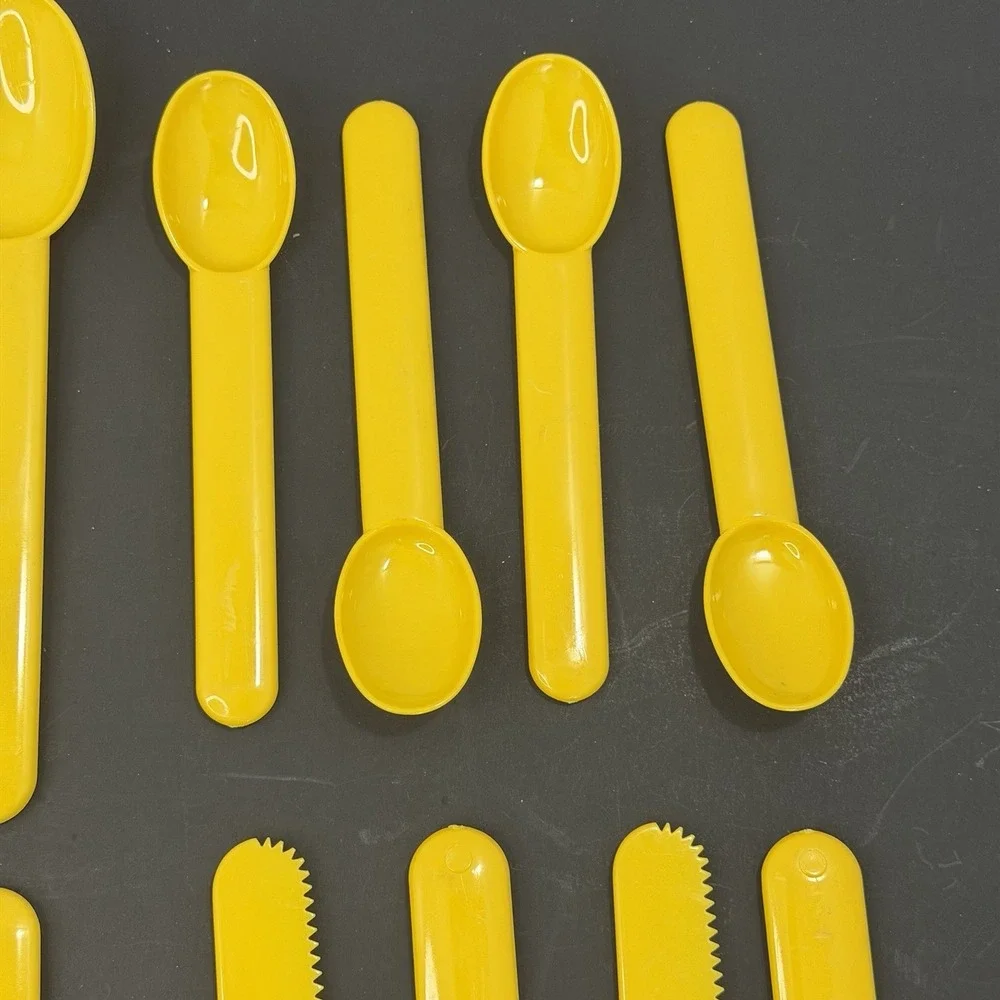 Bodum Melamine 16 Pc Flatware Set Yellow Jorgensen Vintage 80s Swiss